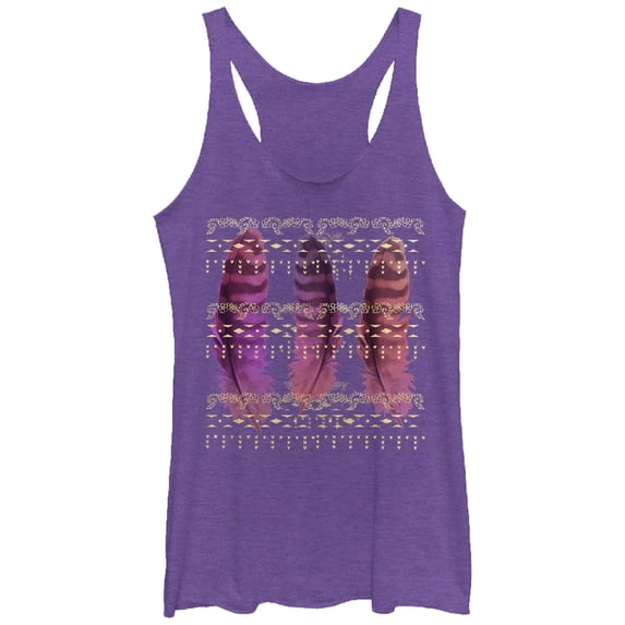 Women's Lost Gods Feather Dreams Racerback Tank Top Purple Heather Large