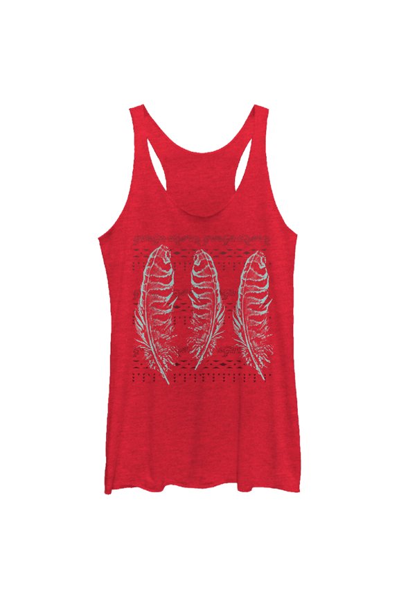 Women's Lost Gods Feather Light Dreams  Racerback Tank Top Red Heather Medium