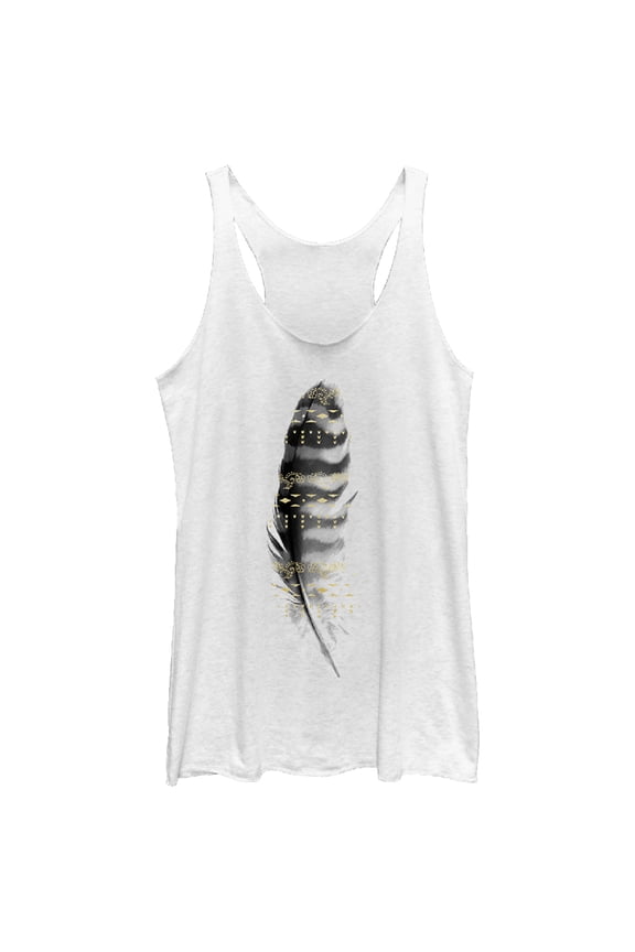 Women's Lost Gods Feather in Flight Racerback Tank Top White Heather Large