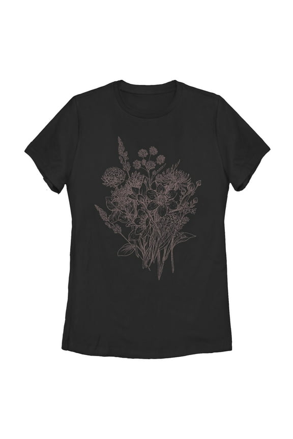 Women's Lost Gods Floral Doodles Graphic T-Shirt
