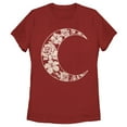 thumbnail image 1 of Women's Lost Gods Floral Filled Moon Graphic T-Shirt, 1 of 4