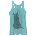 thumbnail image 1 of Women's Lost Gods Floral Print Cat  Racerback Tank Top Tahiti Blue Small, 1 of 3