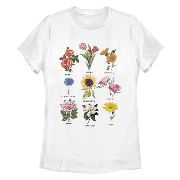 Women's Lost Gods Flower Types  Graphic T-Shirt