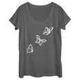thumbnail image 1 of Women's Lost Gods Flying Butterfly  Scoop Neck Charcoal Small, 1 of 4