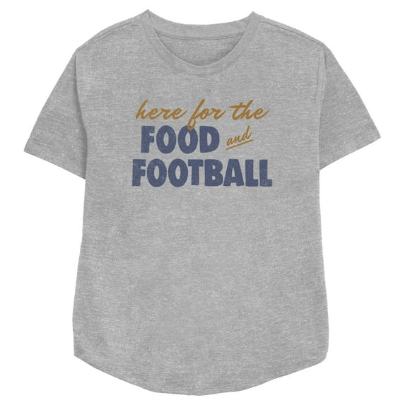 Women's Lost Gods Food and Football Graphic Tee Athletic Heather X Large