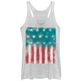 thumbnail image 1 of Women's Lost Gods Fourth of July  American Flag Watercolor  Racerback Tank Top White Heather Small, 1 of 3
