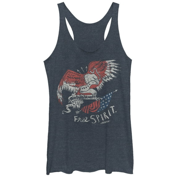 Women's Lost Gods Fourth of July Free Spirit Racerback Tank Top Navy Blue Heather X Large