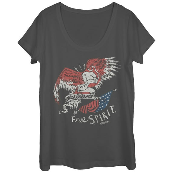 Women's Lost Gods Fourth of July Free Spirit Scoop Neck Charcoal Large