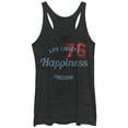 thumbnail image 1 of Women's Lost Gods Fourth of July  Life Liberty Happiness Freedom  Racerback Tank Top Black Heather Small, 1 of 3