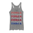 thumbnail image 1 of Women's Lost Gods Fourth of July Stars & Stripes Repeat Racerback Tank Top Gray Heather Large, 1 of 3