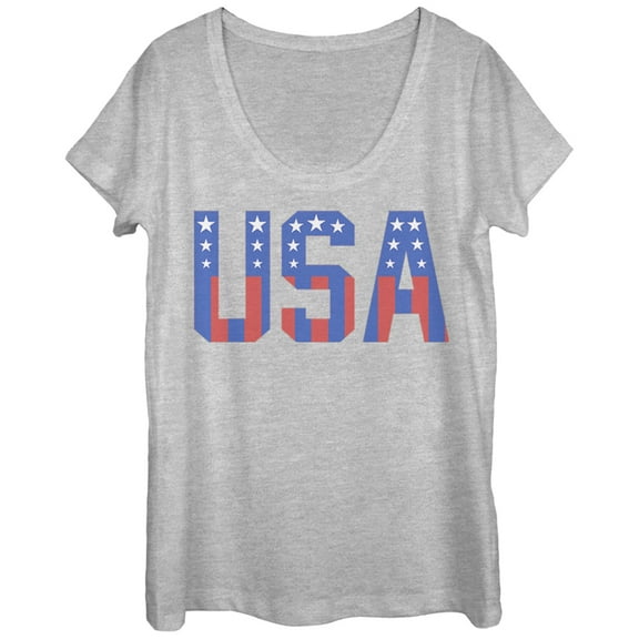 Women's Lost Gods Fourth of July  Scoop Neck Athletic Heather Small