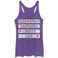 thumbnail image 1 of Women's Lost Gods Free Spirit Happiness Racerback Tank Top Purple Heather X Large, 1 of 3