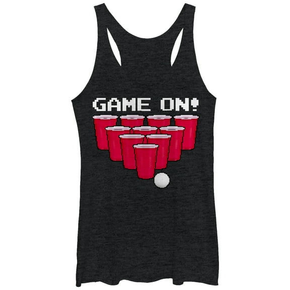Women's Lost Gods Game on Pong  Racerback Tank Top Black Heather Large