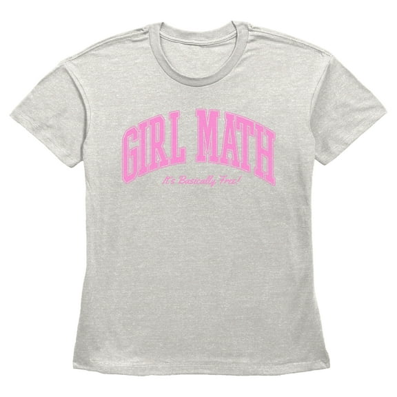 Women's Lost Gods Girl Math It's Basically Free Graphic Tee Oatmeal X Large