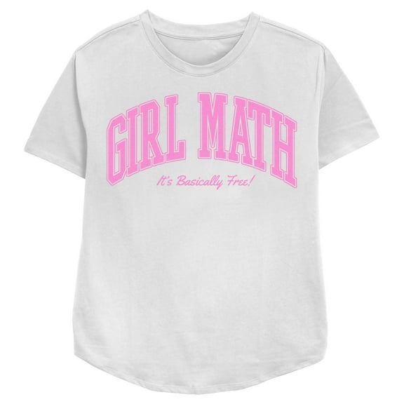 Women's Lost Gods Girl Math It's Basically Free Graphic Tee White Small