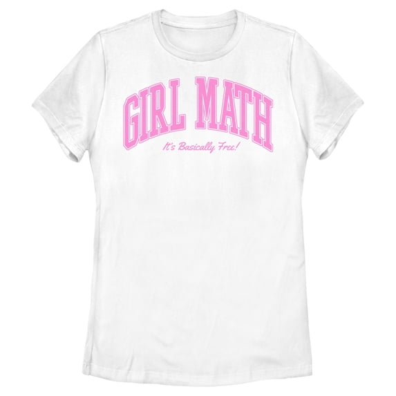 Women's Lost Gods Girl Math It's Basically Free Graphic Tee White Small