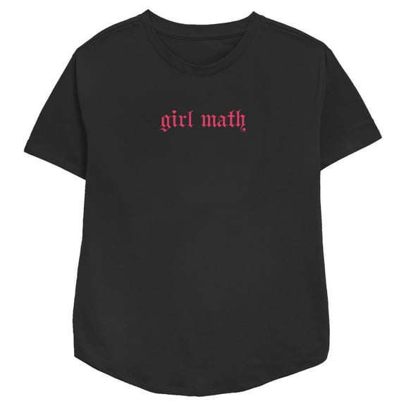 Women's Lost Gods Girl Math Old English Graphic Tee Black Small
