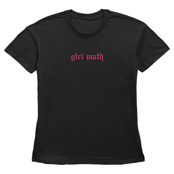 Women's Lost Gods Girl Math Old English Graphic Tee Black X Large