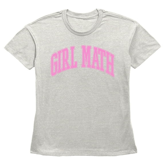 Women's Lost Gods Girl Math Pink Collegiate Graphic Tee Oatmeal X Large