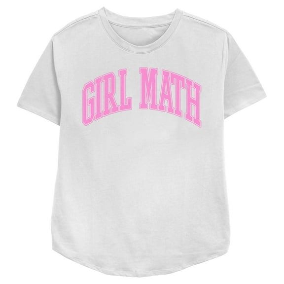 Women's Lost Gods Girl Math Pink Collegiate Graphic Tee White Small