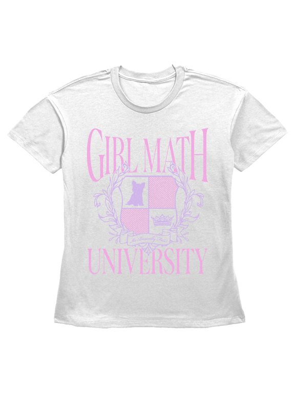 Women's Lost Gods Girl Math University Graphic Tee White Small