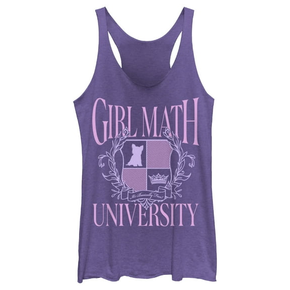 Women's Lost Gods Girl Math University Racerback Tank Top Purple Heather Large