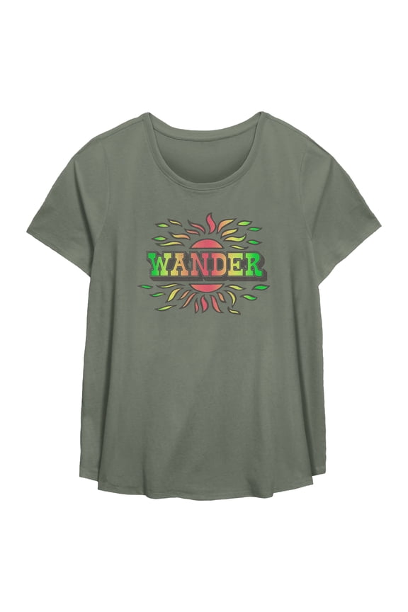 Women's Lost Gods Gradient Retro Wander Graphic T-Shirt