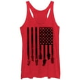 thumbnail image 1 of Women's Lost Gods Guitar American Flag  Racerback Tank Top Red Heather Small, 1 of 3