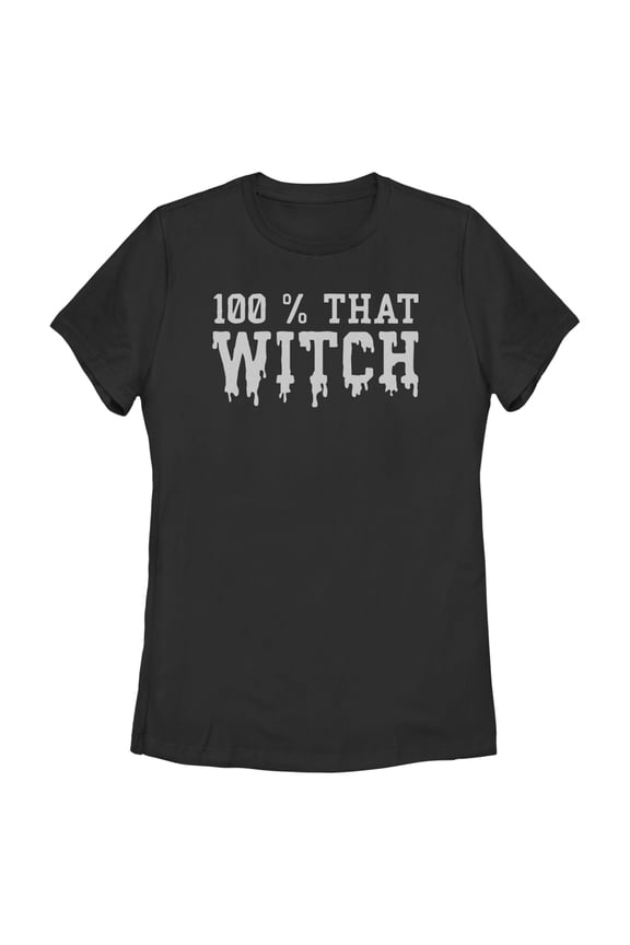 Women's Lost Gods Halloween 100% That Witch Graphic Tee Black Medium