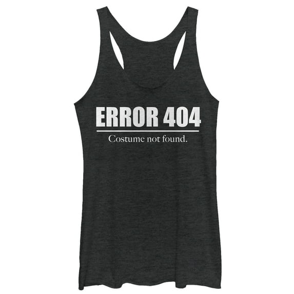 Women's Lost Gods Halloween Error 404 Costume Not Found Racerback Tank Top Black Heather X Large
