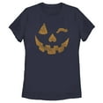 thumbnail image 1 of Women's Lost Gods Halloween Jack-o'-Lantern Wink Graphic Tee Navy Blue 2X Large, 1 of 4