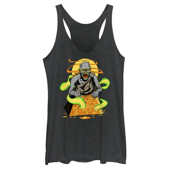Women's Lost Gods Halloween Mummy Scene  Racerback Tank Top Black Heather Large