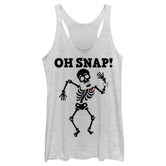 Women's Lost Gods Halloween Oh Snap Racerback Tank Top White Heather 2X Large