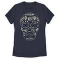 thumbnail image 1 of Women's Lost Gods Halloween Sugar Skull  Graphic Tee Navy Blue Medium, 1 of 4