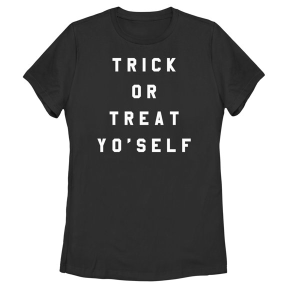 Women's Lost Gods Halloween Trick Or Treat Yo' Self Graphic Tee Black Small