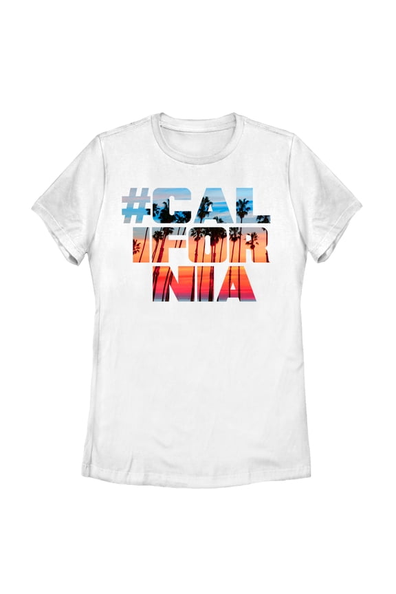 Women's Lost Gods Hashtag California Sunset Graphic Tee White 2X Large