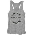 thumbnail image 1 of Women's Lost Gods Have Funds  Racerback Tank Top Gray Heather Medium, 1 of 3