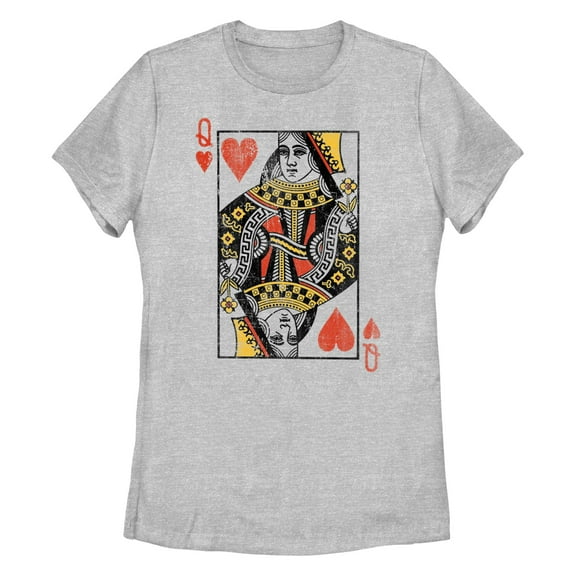 Women's Lost Gods Heart Queen Card Graphic T-Shirt