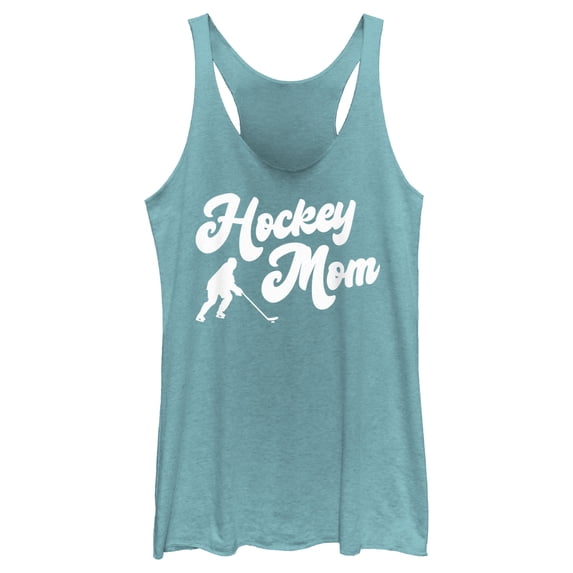 Women's Lost Gods Hockey Mom Racerback Tank Top Tahiti Blue 2X Large