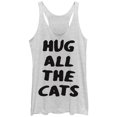 thumbnail image 1 of Women's Lost Gods Hug All the Cats Racerback Tank Top White Heather X Large, 1 of 3