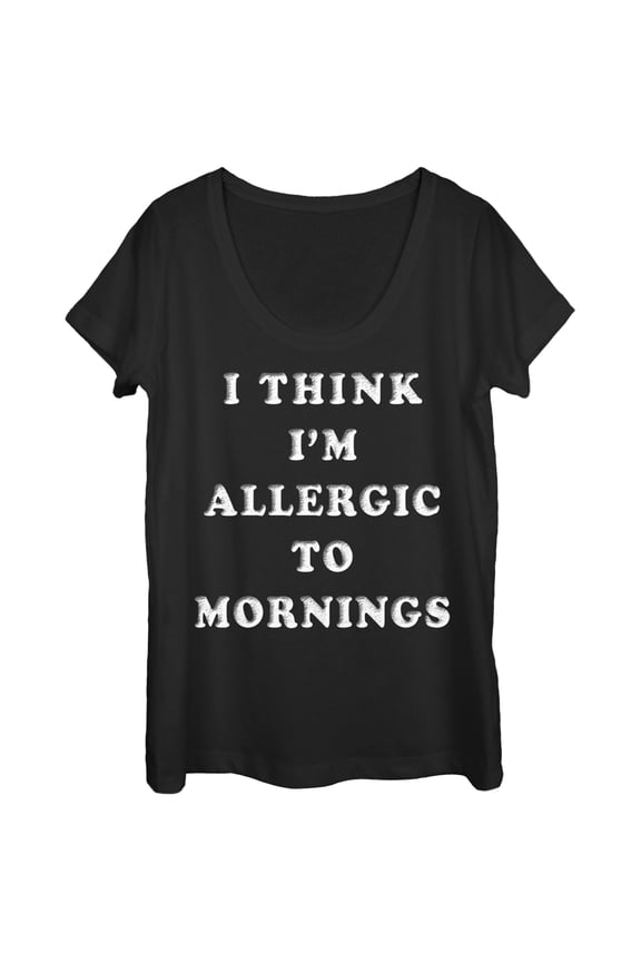 Women's Lost Gods I Think I'm Allergic to Mornings Scoop Neck Black Small