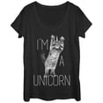 thumbnail image 1 of Women's Lost Gods I'm a Unicorn Cat Scoop Neck Black 2X Large, 1 of 3
