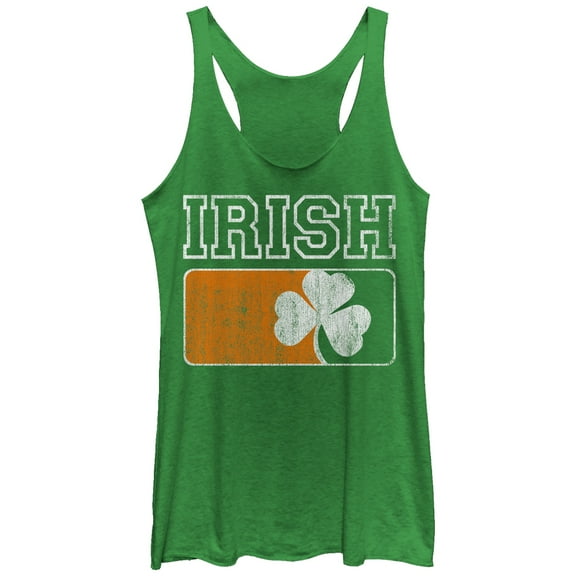 Women's Lost Gods Irish Clover  Racerback Tank Top Envy Green X Large
