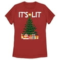 thumbnail image 1 of Women's Lost Gods It’s Lit Tree  Graphic Tee Red 2X Large, 1 of 4
