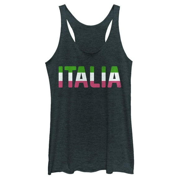 Women's Lost Gods Italian Flag Italia  Racerback Tank Top Black Heather Small