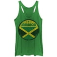 thumbnail image 1 of Women's Lost Gods Jamaica Flag Circle  Racerback Tank Top Envy Green Small, 1 of 3