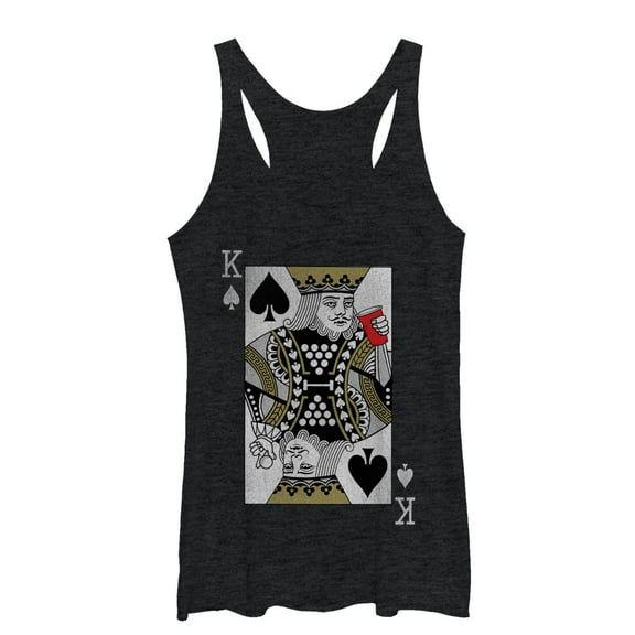 Women's Lost Gods King of Pong  Racerback Tank Top Black Heather Small
