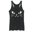 thumbnail image 1 of Women's Lost Gods Kitty Cat Face  Racerback Tank Top Black Heather Small, 1 of 3