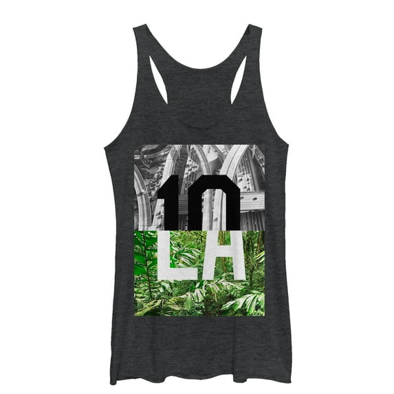 Women's Lost Gods LA Contrast Racerback Tank Top Black Heather Small