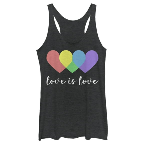 Women's Lost Gods Love is Love Racerback Tank Top Black Heather Medium